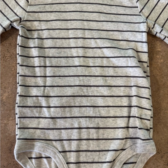 Carter's Gray and Black Striped Bodysuit - Picture 2 of 3